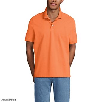 Men's Lands' End Short Sleeve Performance Mesh Pique Polo