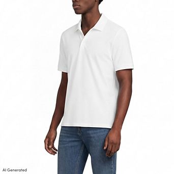 Men's Lands' End Short Sleeve Performance Mesh Pique Polo
