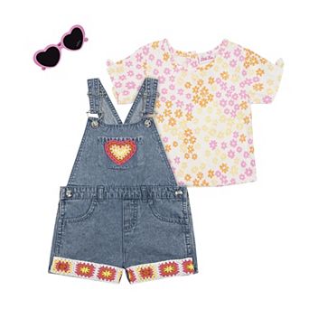 Girls 4-6x Little Lass 2 pc Shortall & Tee Set