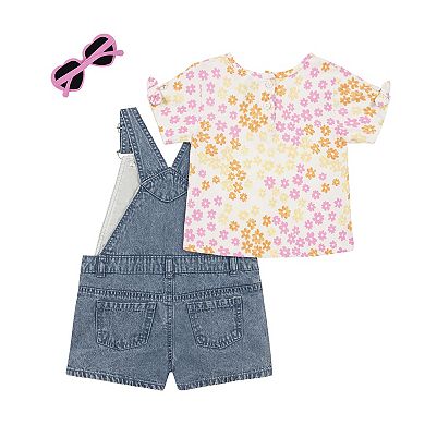 Girls 4-6x Little Lass 2-Piece Shortall & Tee Set