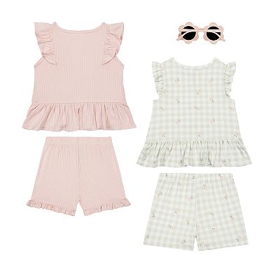 Toddler Girl Little Lass 5-Piece Top & Shorts Set