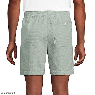 Lands' End Men's 7-Inch Classic Fit Linen Blend Deck Shorts