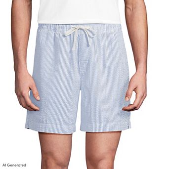 Men's Lands' End 7-Inch Classic Fit Seersucker Deck Shorts