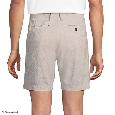 Lands' End Men's 7-Inch Classic Fit Linen Blend Shorts