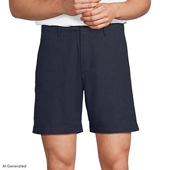 Men's Lands' End 7-Inch Classic Fit Linen Blend Shorts