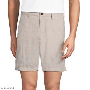 Men's Lands' End 7-Inch Classic Fit Linen Blend Shorts