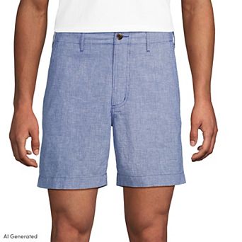 Men's Lands' End 7-Inch Classic Fit Linen Blend Shorts