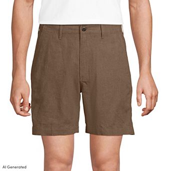 Men's Lands' End 7-Inch Classic Fit Linen Blend Shorts