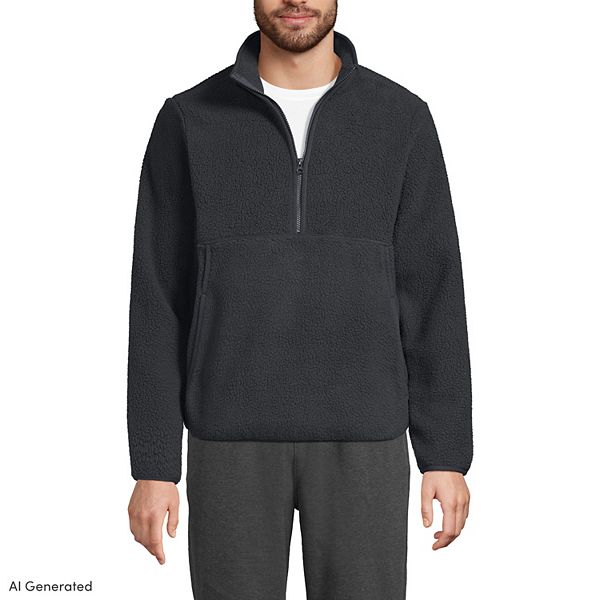 Men's Lands' End Half Zip Sherpa Fleece Pullover