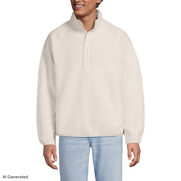 Men's Lands' End Snap Neck Fleece Pullover