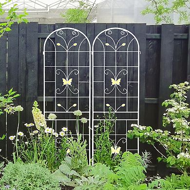 2 Pack Metal Garden Trellis, 86.7" Rustproof Trellis for Climbing Plants Vegetables Flower Support
