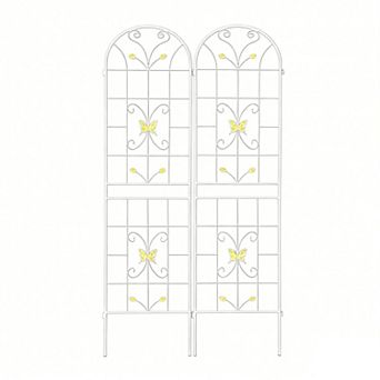 2 Pack Metal Garden Trellis, 86.7" Rustproof Trellis for Climbing Plants Vegetables Flower Support