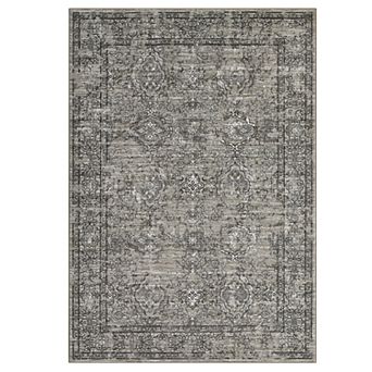 Vintage Floral Area Rug Non Slip Vacuum Clean Ultra Thin Stain Resistant Carpet for Bedroom Kitchen