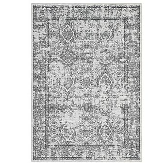 Vintage Floral Area Rug Non Slip Vacuum Clean Ultra Thin Stain Resistant Carpet for Bedroom Kitchen