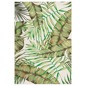 Modern Leaves Area Rug Non Slip Foldable Vacuum Clean Non Shedding Floor Cover for Bedroom Playroom