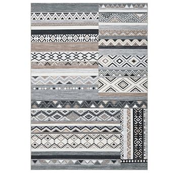 Modern Geometric Area Rug Machine Washable Non Shedding Stain Resistant Floor Cover for Bedroom