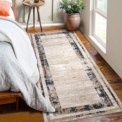 Modern Area Rug Machine Washable Non Slip Non Shedding Stain Resistant Floor Cover for Bedroom
