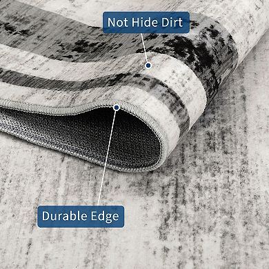 Modern Area Rug Machine Washable Non Slip Non Shedding Stain Resistant Floor Cover for Bedroom