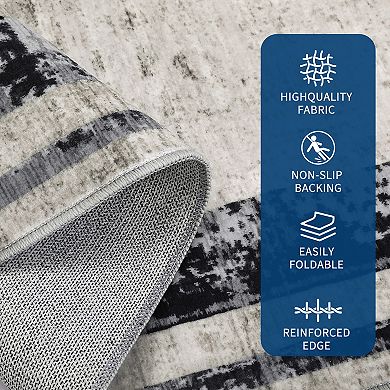 Modern Area Rug Machine Washable Non Slip Non Shedding Stain Resistant Floor Cover for Bedroom