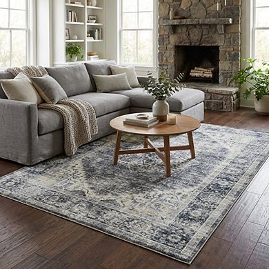 Vintage Area Rug Machine Washable Non Slip Non Shedding Stain Resistant Carpet for Bedroom Kitchen