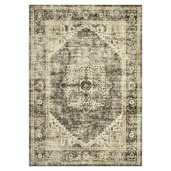 Vintage Area Rug Machine Washable Non Slip Non Shedding Stain Resistant Carpet for Bedroom Kitchen