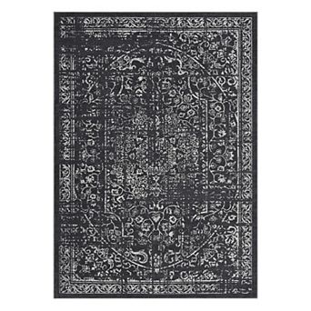 Vintage Area Rug Machine Washable Non Slip Non Shedding Stain Resistant Floor Cover for Bedroom