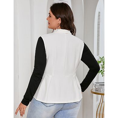 Women's Plus Size Sleeveless Button Front Blazer Vest Office Workwear