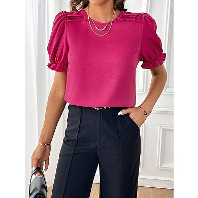 Women's Classic Short Sleeve Blouse Soft Casual Summer Top