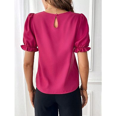 Women's Classic Short Sleeve Blouse Soft Casual Summer Top