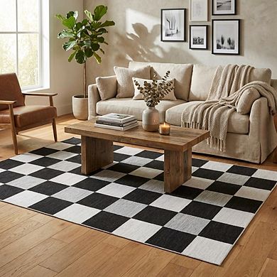 Modern Area Rug Machine Washable Vacuum Clean Ultra Thin Stain Resistant Carpet for Bedroom Kitchen