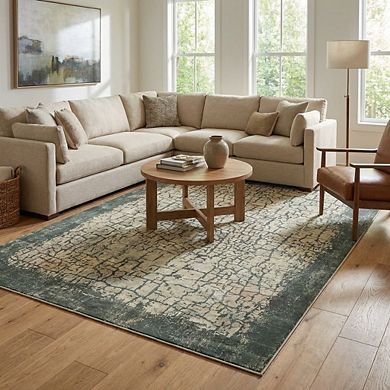 Abstract Area Rug Non Slip Vacuum Clean Ultra Thin Stain Resistant Carpet for Bedroom Kitchen