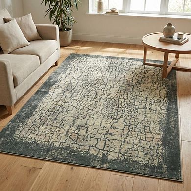 Abstract Area Rug Non Slip Vacuum Clean Ultra Thin Stain Resistant Carpet for Bedroom Kitchen