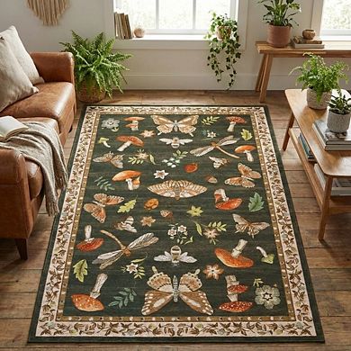 Modern Area Rug Machine Washable Vacuum Clean Ultra Thin Stain Resistant Carpet for Living Room