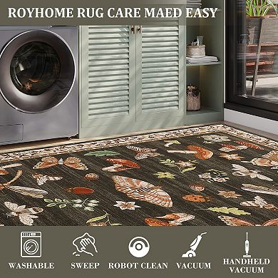 Modern Area Rug Machine Washable Vacuum Clean Ultra Thin Stain Resistant Carpet for Living Room