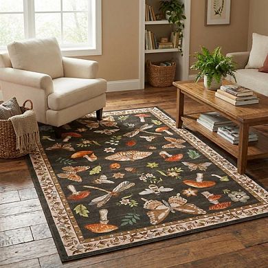 Modern Area Rug Machine Washable Vacuum Clean Ultra Thin Stain Resistant Carpet for Living Room