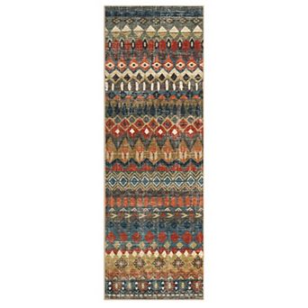 Boho Area Rug Machine Washable Low Pile Pet Friendly Ultra Thin Carpet for Kid's Room Kitchen