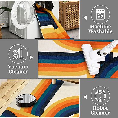 Modern Area Rug Machine Washable Low Pile Pet Friendly Stain Resistant Carpet for Living Room