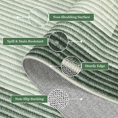 Contemporary Area Rug Machine Washable Non Shedding Stain Resistant Floor Cover for Bedroom Kitchen