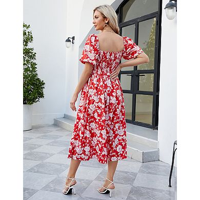 Women's Maternity Breathable Short Sleeve Midi Dress