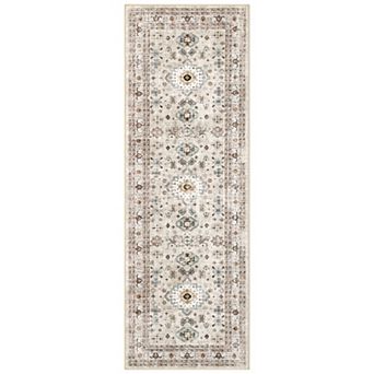 Vintage Area Rug Non Slip Foldable Low Pile Ultra Thin Pet Friendly Floor Cover for Bedroom Kitchen