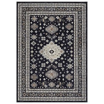 Vintage Area Rug Non Slip Foldable Low Pile Ultra Thin Pet Friendly Floor Cover for Bedroom Kitchen
