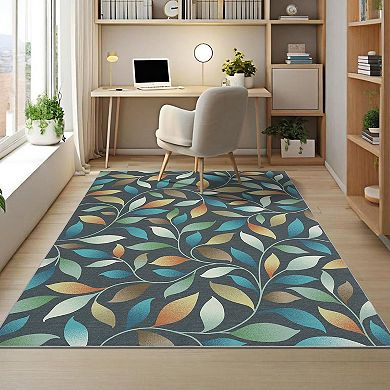Modern Area Rug Non Slip Foldable Low Pile Ultra Thin Pet Friendly Floor Cover for Bedroom Kitchen
