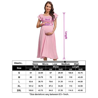 Women's Maternity Square Neck Dress with Layered Sleeves Knee Length