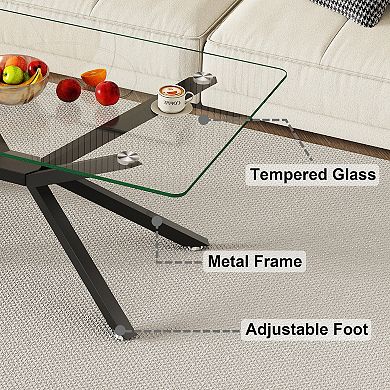 Rectangular Tempered Glass Coffee Table