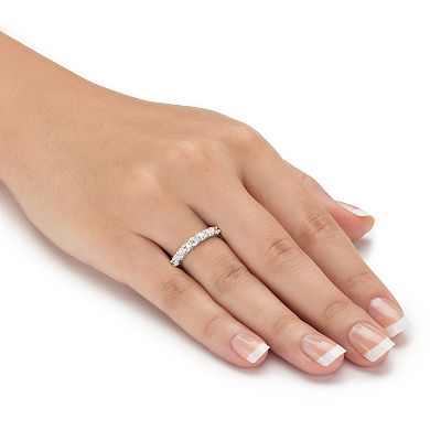 .70 Cttw. Round Cubic Zirconia Platinum-plated Sterling Silver Ring Band