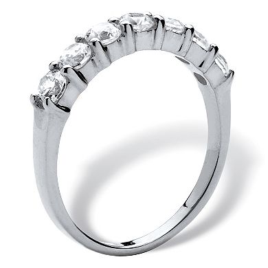 .70 Cttw. Round Cubic Zirconia Platinum-plated Sterling Silver Ring Band