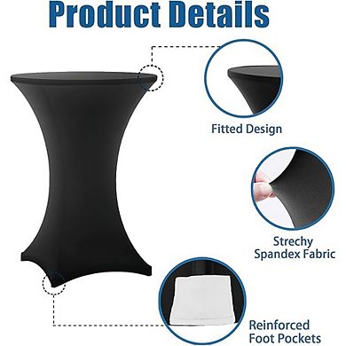 2-Pack Fitted Spandex Tablecloths, Stretch, Durable, Party-Ready