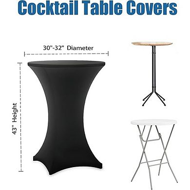 2-Pack Fitted Spandex Tablecloths, Stretch, Durable, Party-Ready