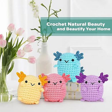 Beginner Crochet Kit with Video Tutorials Mini Axolotls