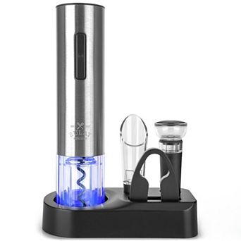 Zulay Kitchen Automatic One-Touch Electric 4-in-1 Wine Bottle Opener Set for Home, Bar & Gifting